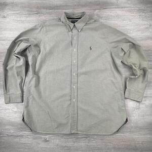 Ralph Lauren Dress Shirt Mens XL Turquoise Mint Green Chambray Flesh Pony EUC